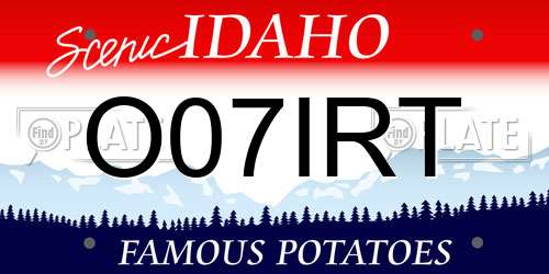 O07IRT Idaho License Plate