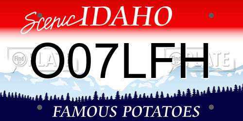 O07LFH Idaho License Plate