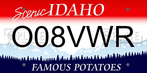 O08VWR Idaho License Plate