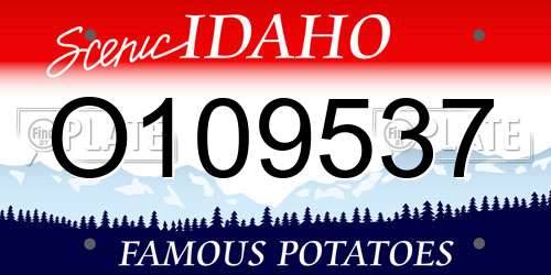 O109537 Idaho License Plate