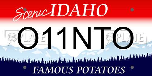 O11NTO Idaho License Plate