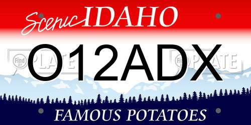 O12ADX Idaho License Plate