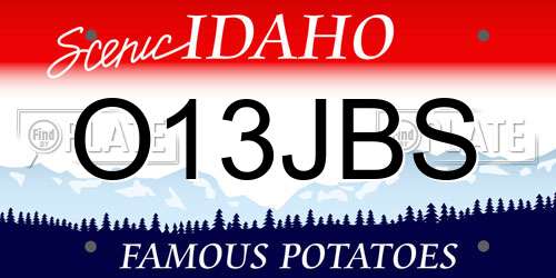 O13JBS Idaho License Plate