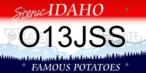 O13JSS Idaho License Plate