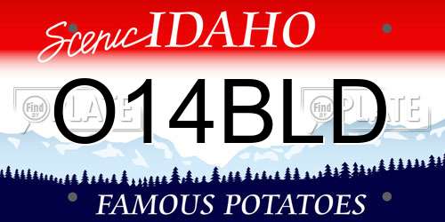 O14BLD Idaho License Plate