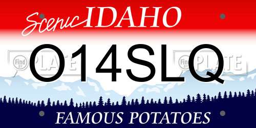 O14SLQ Idaho License Plate