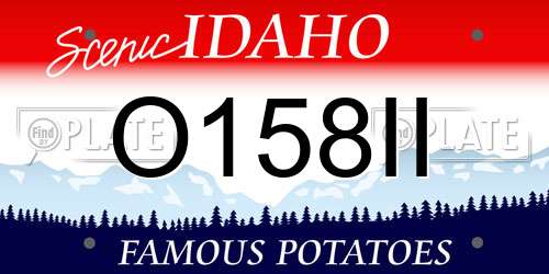 O158II Idaho License Plate