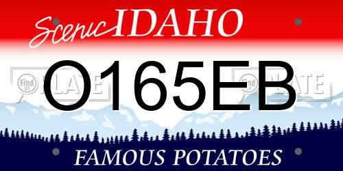 O165EB Idaho License Plate