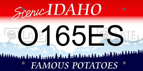 O165ES Idaho License Plate