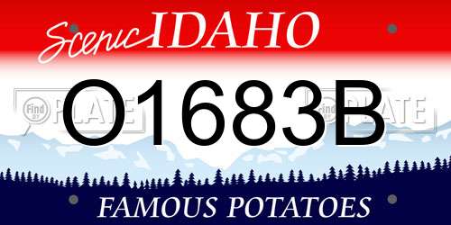 O1683B Idaho License Plate