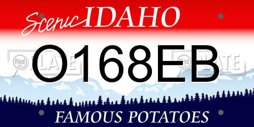 O168EB Idaho License Plate