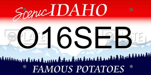 O16SEB Idaho License Plate