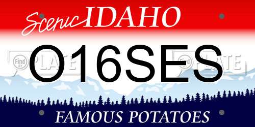 O16SES Idaho License Plate