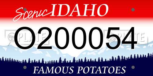 O200054 Idaho License Plate