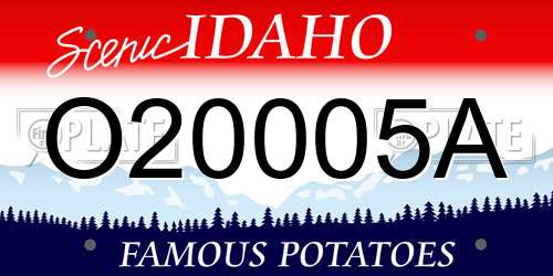 O20005A Idaho License Plate