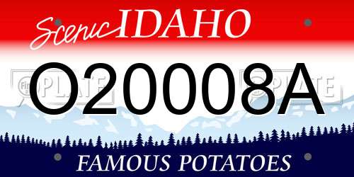 O20008A Idaho License Plate