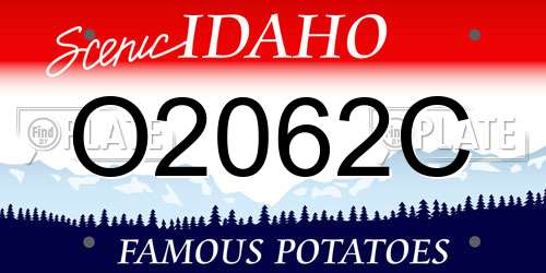O2062C Idaho License Plate