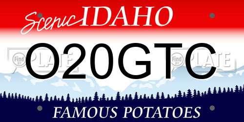 O20GTC Idaho License Plate