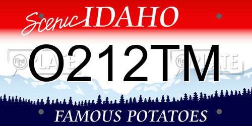 O212TM Idaho License Plate