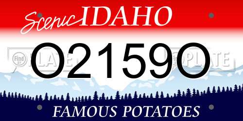 O2159O Idaho License Plate