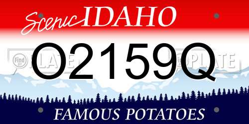 O2159Q Idaho License Plate