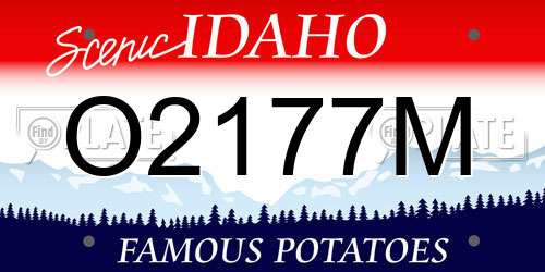 O2177M Idaho License Plate