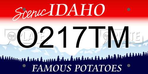 O217TM Idaho License Plate