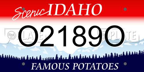 O2189O Idaho License Plate