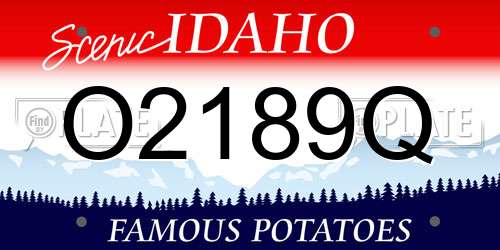 O2189Q Idaho License Plate