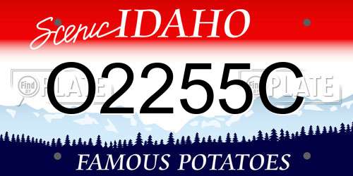 O2255C Idaho License Plate