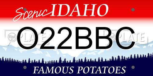 O22BBC Idaho License Plate