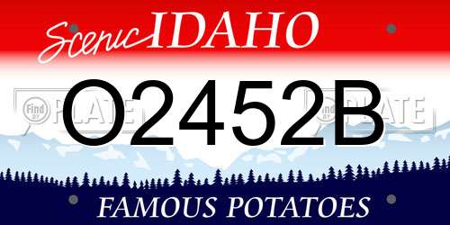 O2452B Idaho License Plate