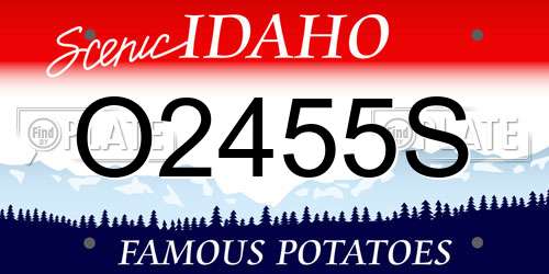 O2455S Idaho License Plate