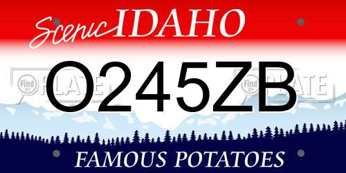 O245ZB Idaho License Plate