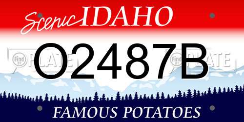O2487B Idaho License Plate