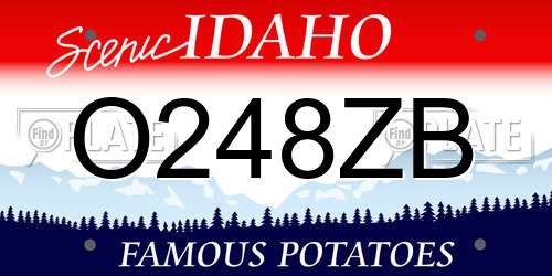 O248ZB Idaho License Plate