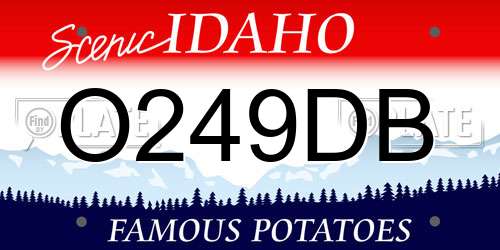 O249DB Idaho License Plate