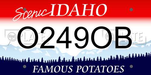 O249OB Idaho License Plate