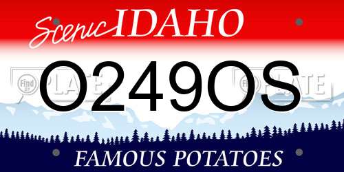 O249OS Idaho License Plate