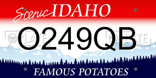 O249QB Idaho License Plate