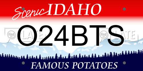 O24BTS Idaho License Plate