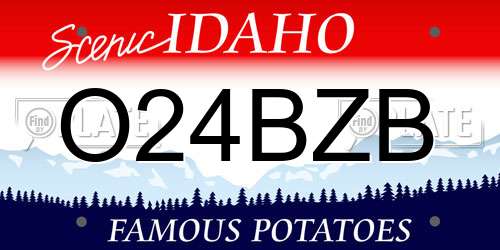O24BZB Idaho License Plate