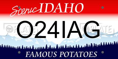 O24IAG Idaho License Plate