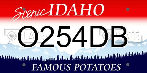 O254DB Idaho License Plate