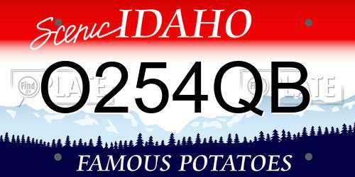 O254QB Idaho License Plate