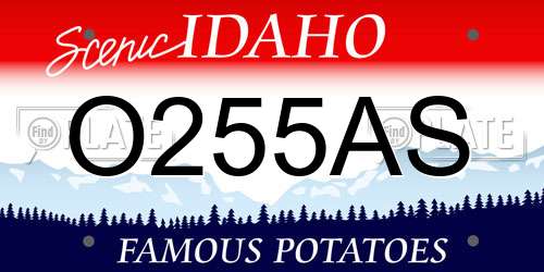 O255AS Idaho License Plate