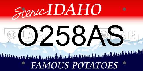 O258AS Idaho License Plate