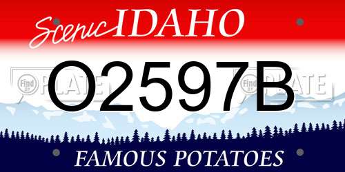 O2597B Idaho License Plate