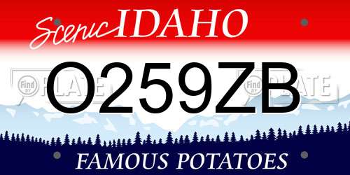 O259ZB Idaho License Plate