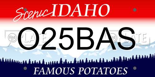 O25BAS Idaho License Plate